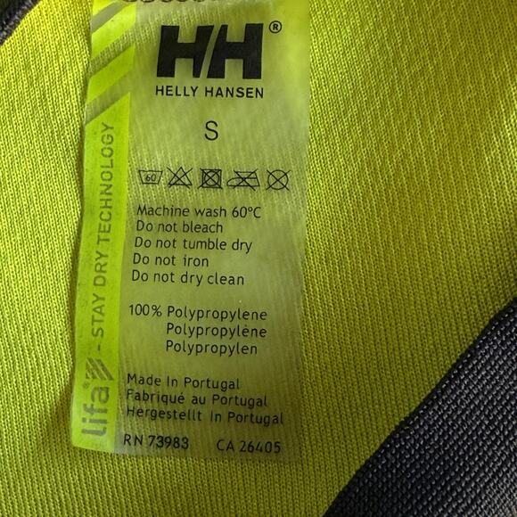 Helly Hansen Base Layer Shirt Youth Small Yellow Lifa Long Sleeve Crewneck - Picture 4 of 8